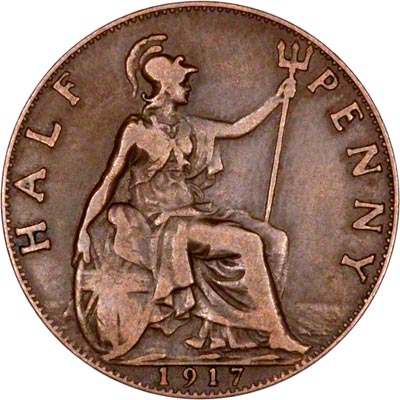 1917 UK Half Penny Value