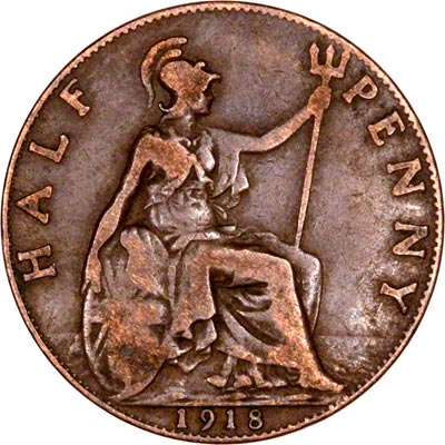 1918 UK Half Penny Value