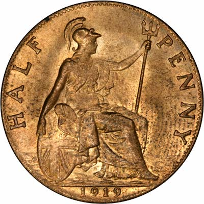 1919 UK Half Penny Value