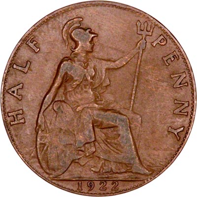 1922 UK Half Penny Value