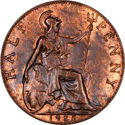 1925 UK Half Penny Value