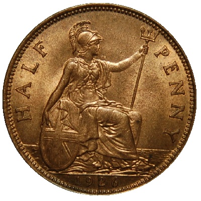 1926 UK Half Penny Value