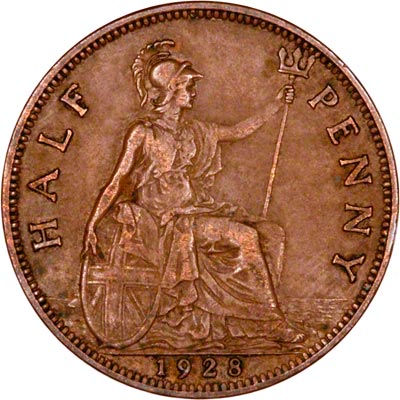 1928 UK Half Penny Value