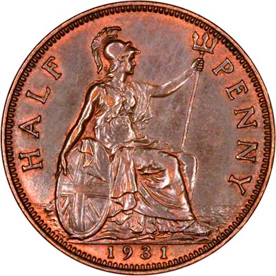 1931 UK Half Penny Value