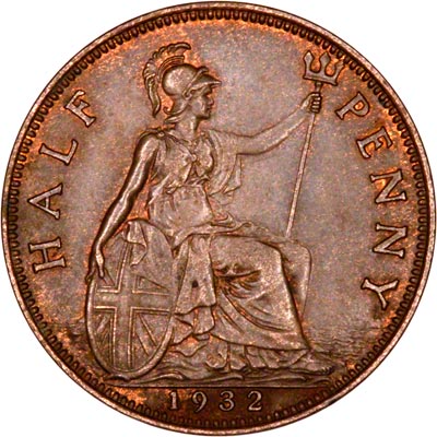 1932 UK Half Penny Value