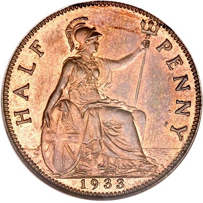 1933 UK Half Penny Value