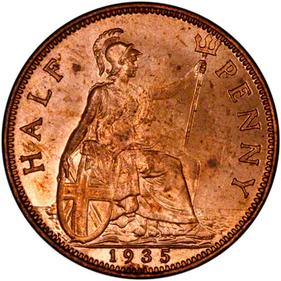 1935 UK Half Penny Value