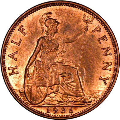 1936 UK Half Penny Value