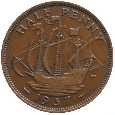 1937 UK Half Penny Value