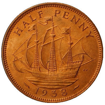 1938 UK Half Penny Value