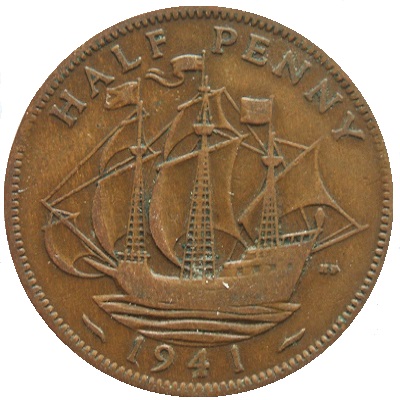 1941 UK Half Penny Value