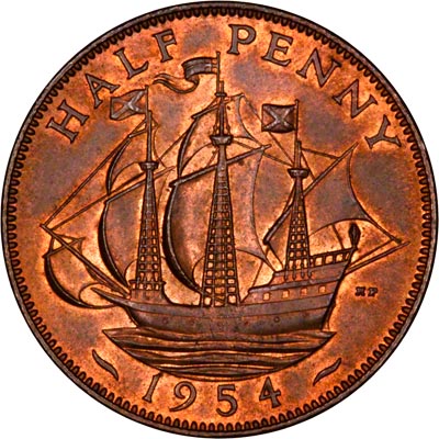 1954 UK Half Penny Value