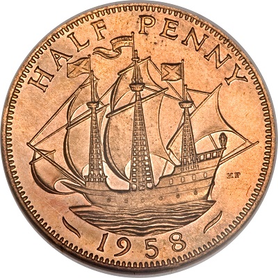 1958 UK Half Penny Value