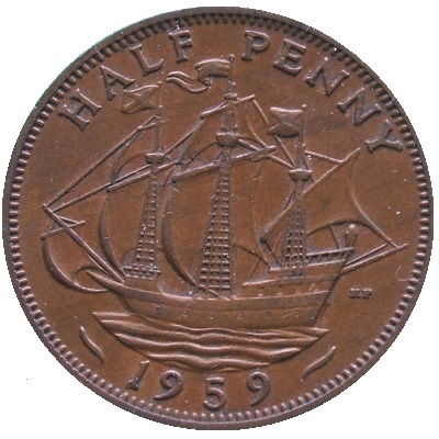 1959 UK Half Penny Value