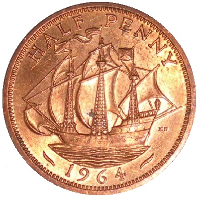 1964 UK Half Penny Value