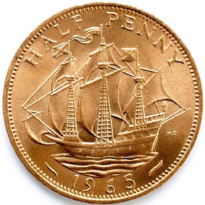 1965 UK Half Penny Value