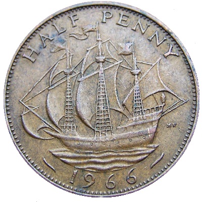 1966 UK Half Penny Value