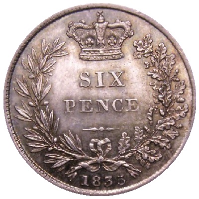 UK Sixpence 1835 Value