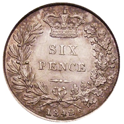 UK Sixpence 1842 Value