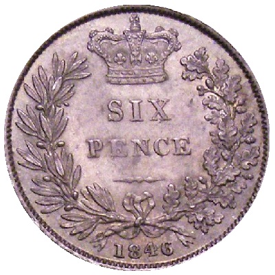 UK Sixpence 1846 Value