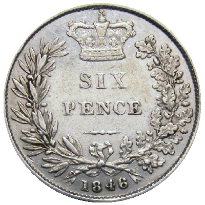 UK Sixpence 1848 Value
