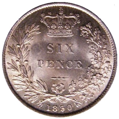 UK Sixpence 1850 Value