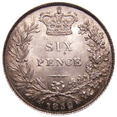 UK Sixpence 1852 Value
