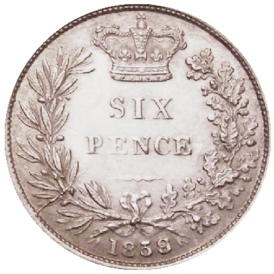 UK Sixpence 1859 Value