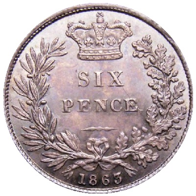 UK Sixpence 1863 Value