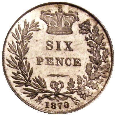 UK Sixpence 1870 Value