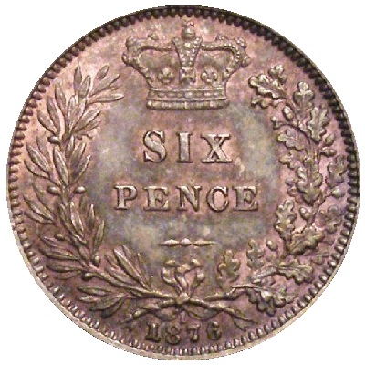 UK Sixpence 1876 Value
