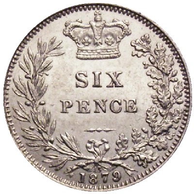 UK Sixpence 1879 Value