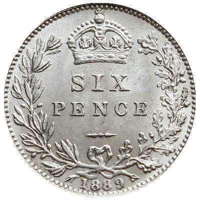 UK Sixpence 1889 Value