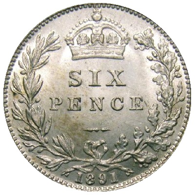 UK Sixpence 1891 Value