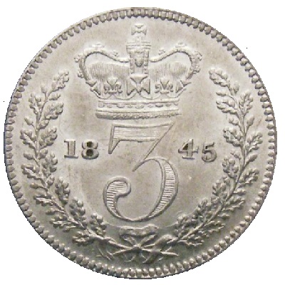 UK Threepence 1845 Value