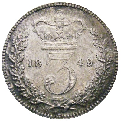 UK Threepence 1849 Value