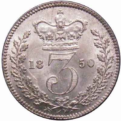 UK Threepence 1850 Value
