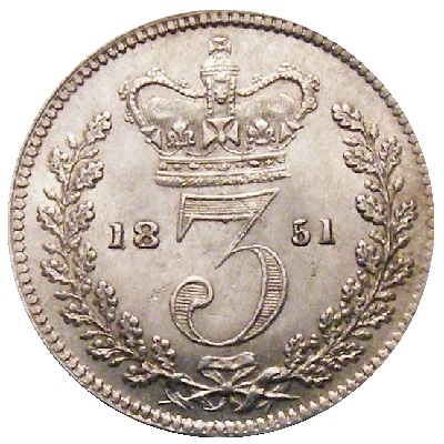 UK Threepence 1851 Value