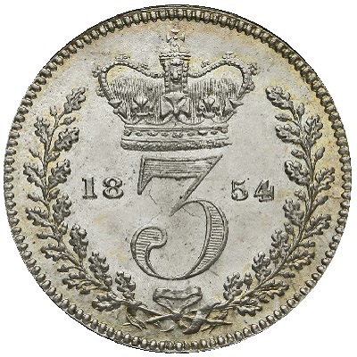 UK Threepence 1854 Value
