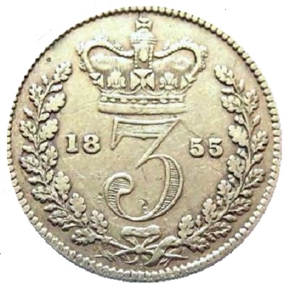 UK Threepence 1855 Value