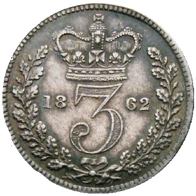 UK Threepence 1862 Value