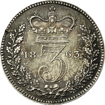 UK Threepence 1863 Value