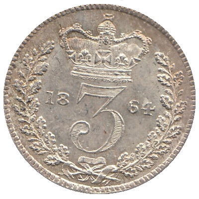 UK Threepence 1864 Value