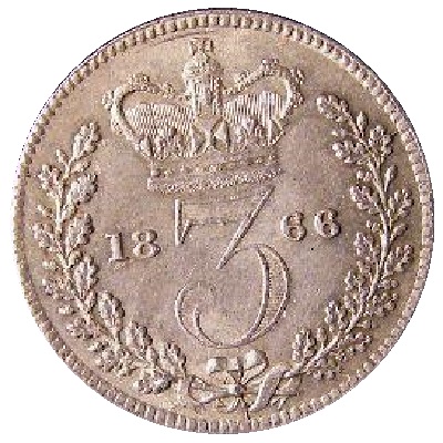 UK Threepence 1866 Value