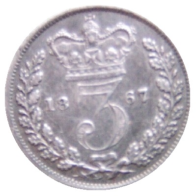 UK Threepence 1867 Value