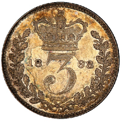 UK Threepence 1868 Value