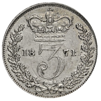 UK Threepence 1871 Value