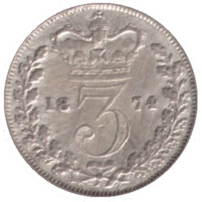 UK Threepence 1874 Value