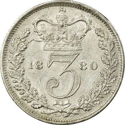 UK Threepence 1880 Value