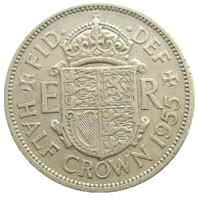 UK Half Crown 1955 Value